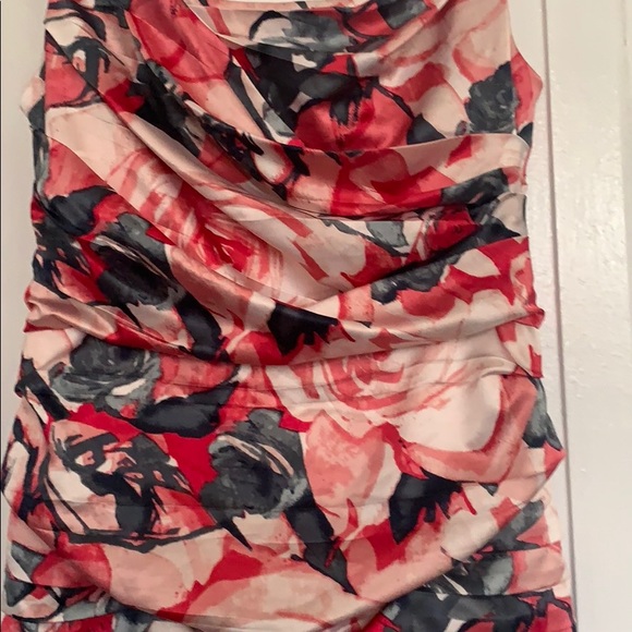 EXPRESS FLOWER ROUCHED BANDAGE BODYCON DRESS SZ 10 NEW LINED - Picture 5 of 11